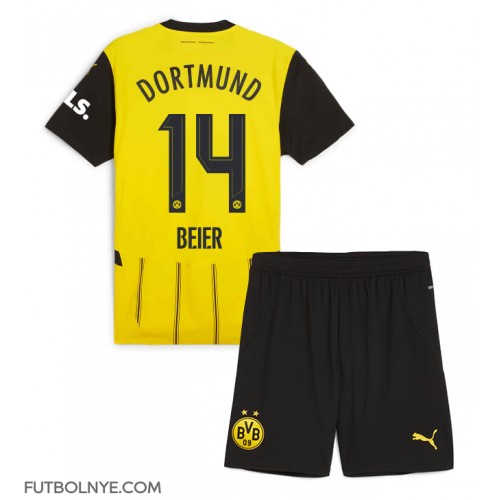 Camiseta Borussia Dortmund Maximilian Beier #14 Primera Equipación para niños 2024-25 manga corta (+ pantalones cortos)